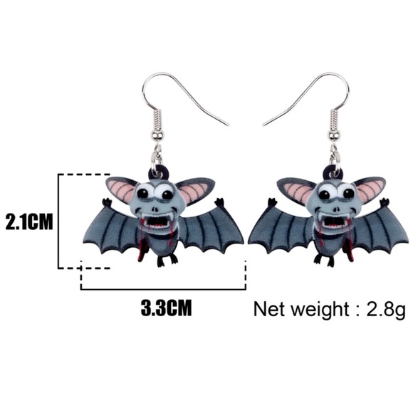 Bat Acrylic Earrings - Picture 4 of 4
